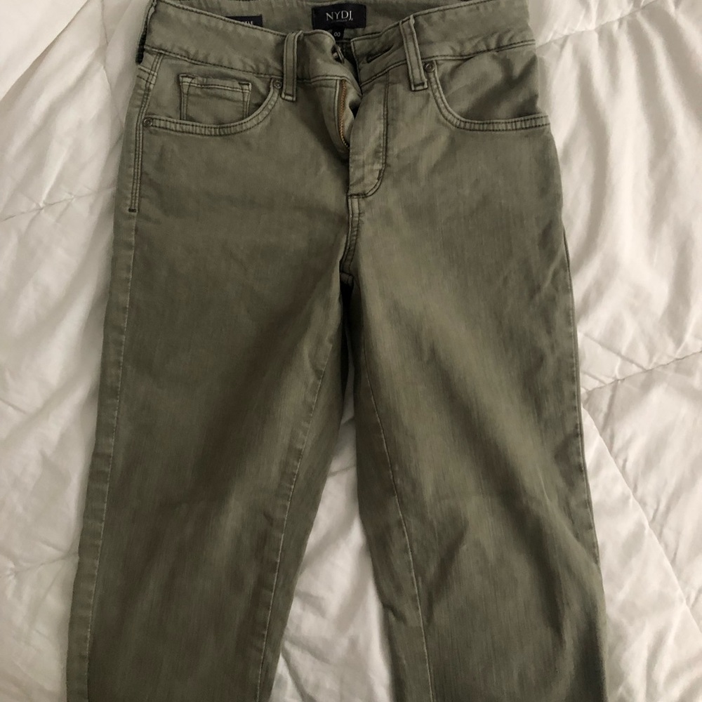 Olive green skinny jeans!